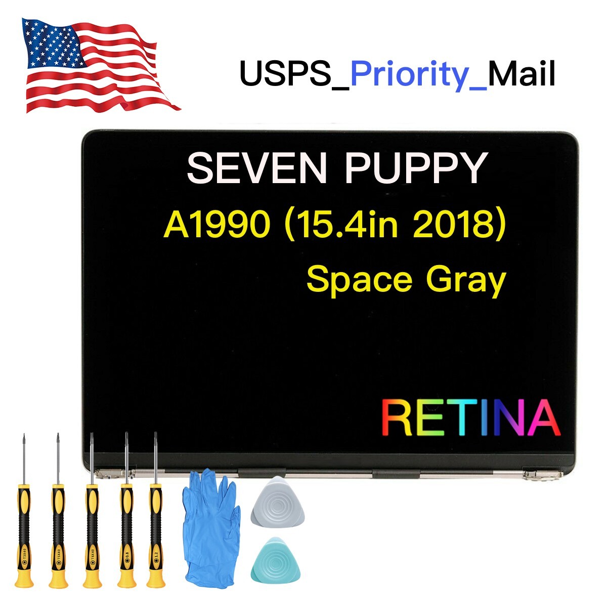 SEVENPUPPY For MacBook Pro A1990 (15.4 in) LCD Screen Display Replacement A+++
