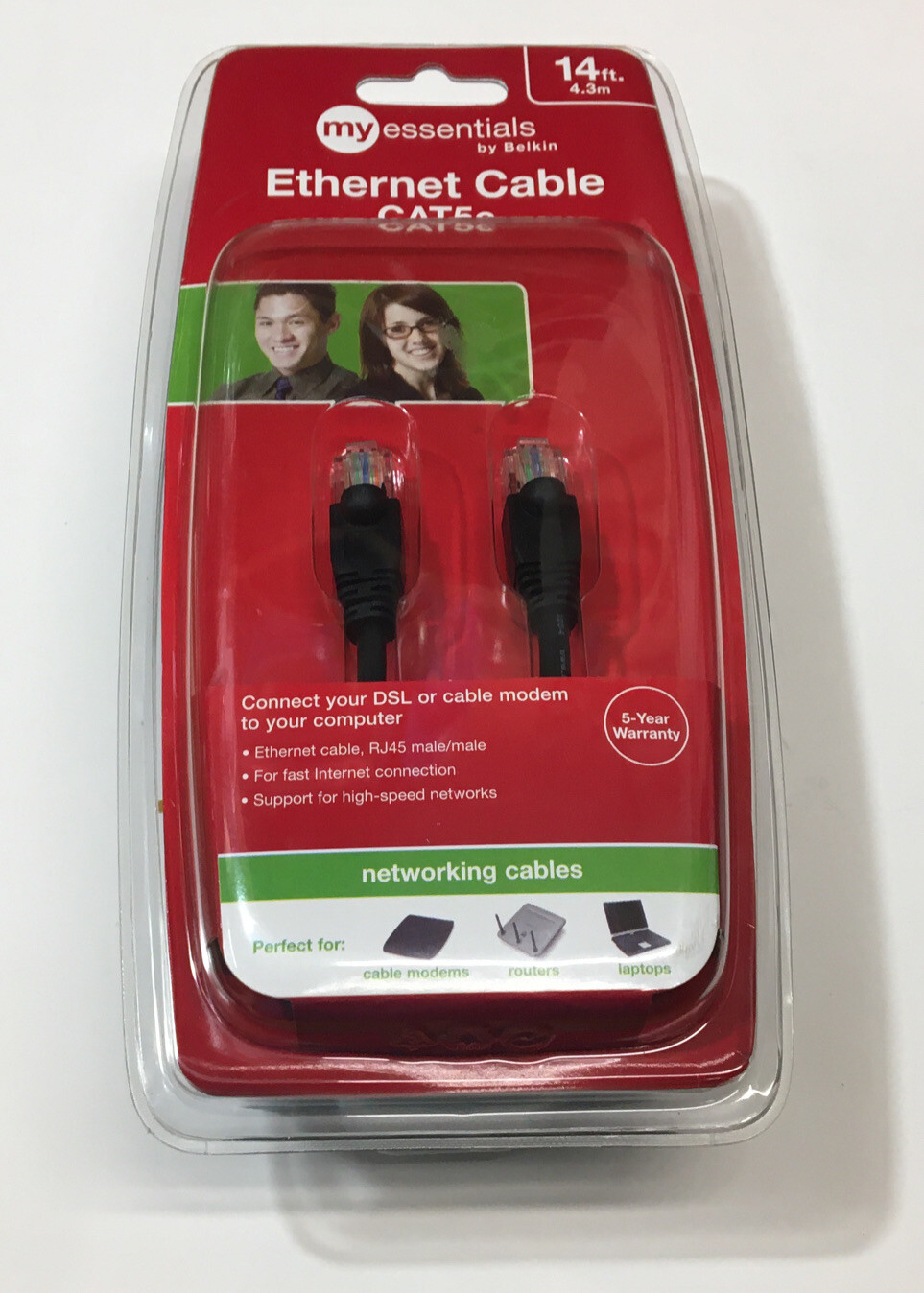 Belkin-cables Belkin FastCAT5e Patch Cable, Black, Snagless, 14ft