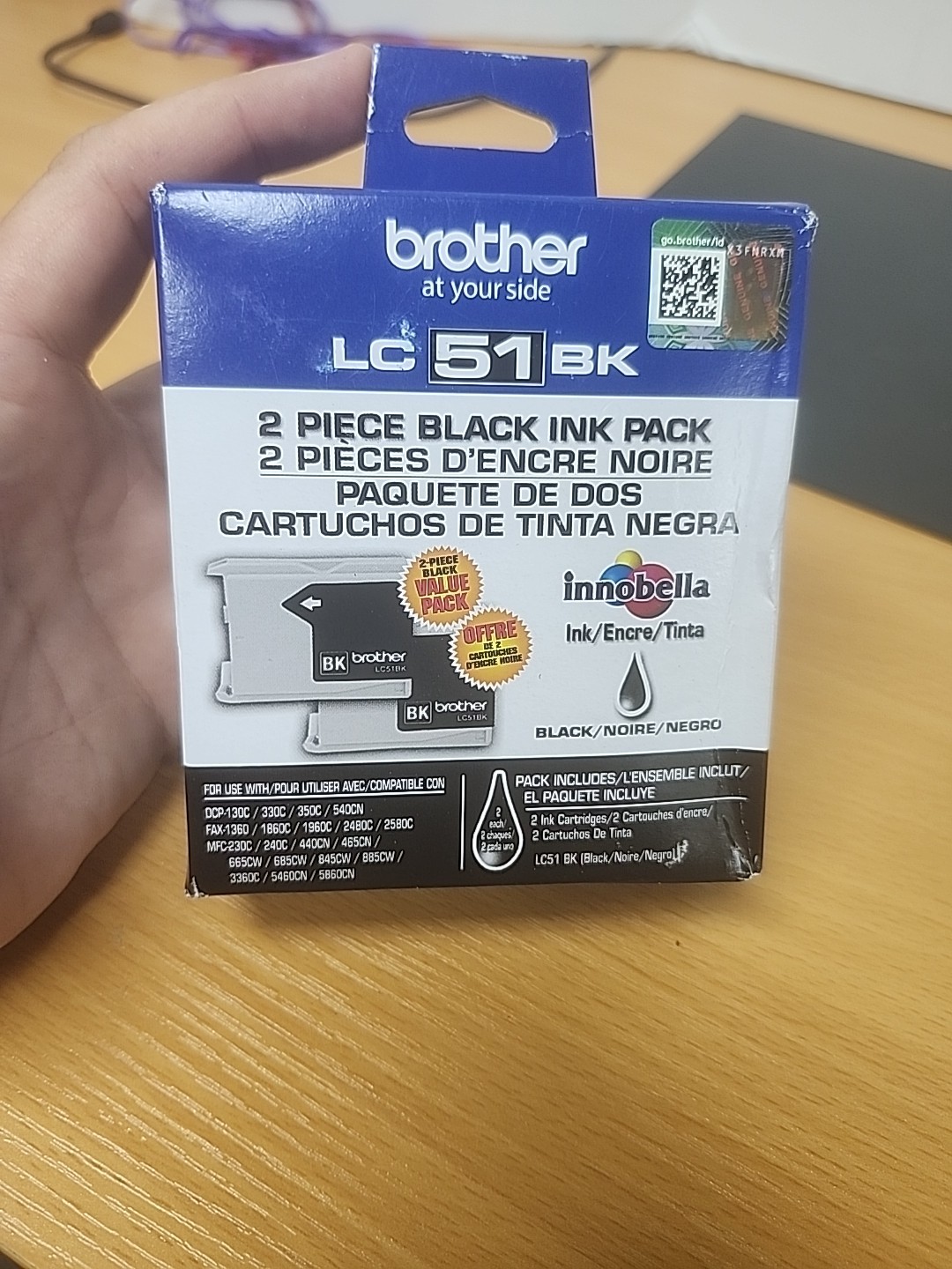 2-Pack Genuine OEM Brother LC51BK BLACK Ink Cartridges 