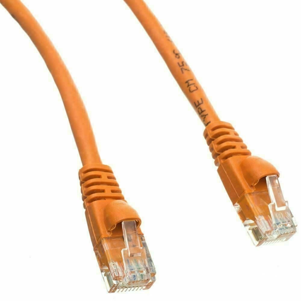 *Lot of 10* Quiktron VS 15FT Orange Snagless Booted Cat 5e CM Patch Cables