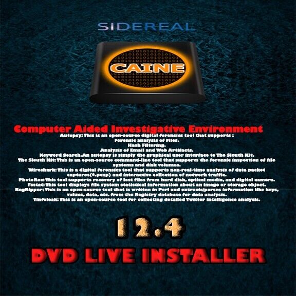 CAINE 12.4 Bootable DVD the professional digital forensic investigation OS USA