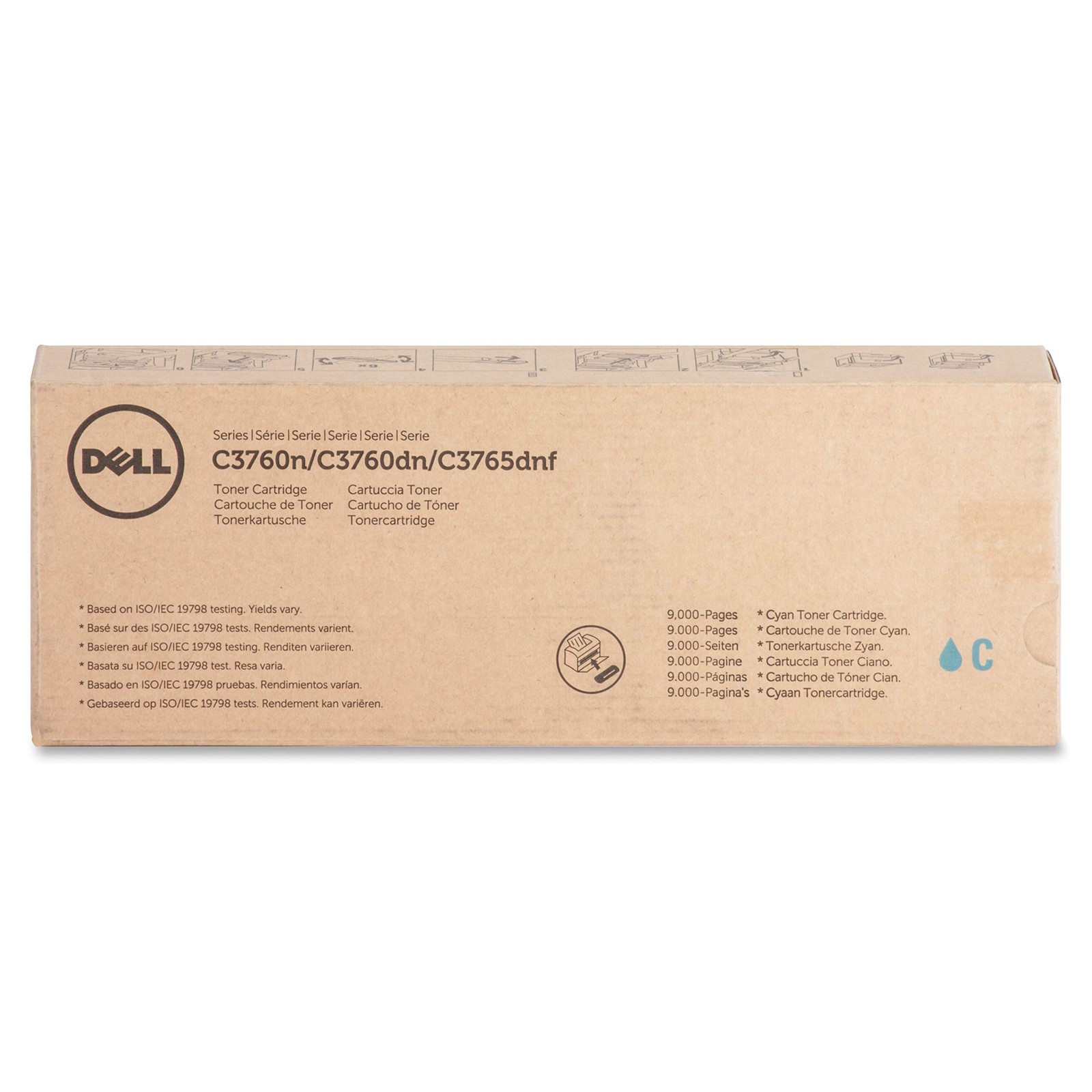 Genuine Original New Sealed Box Dell 1M4KP Toner Cartridge Cyan We Ship Fast