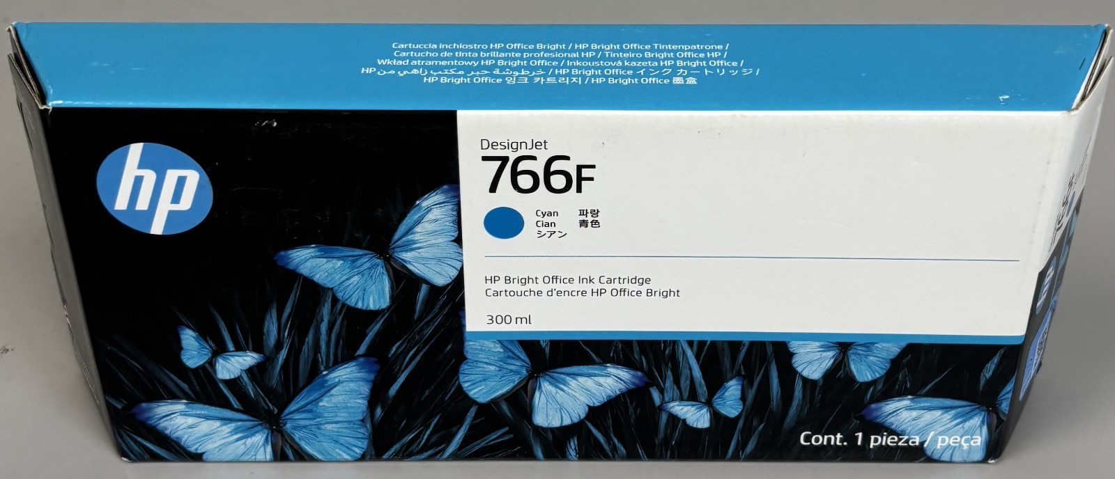 HP Genuine 766F Cyan Ink 1XB33A 300ML OEM XL 3600 MFP - June 2026