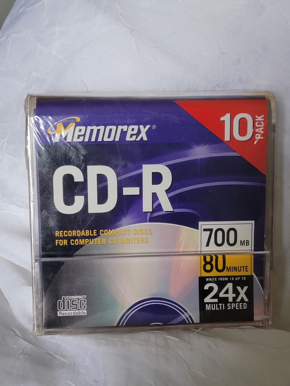 10 PK. New Memorex CD-R Recordable Compact Discs 700MB 80 Min. 24X Multi Speed