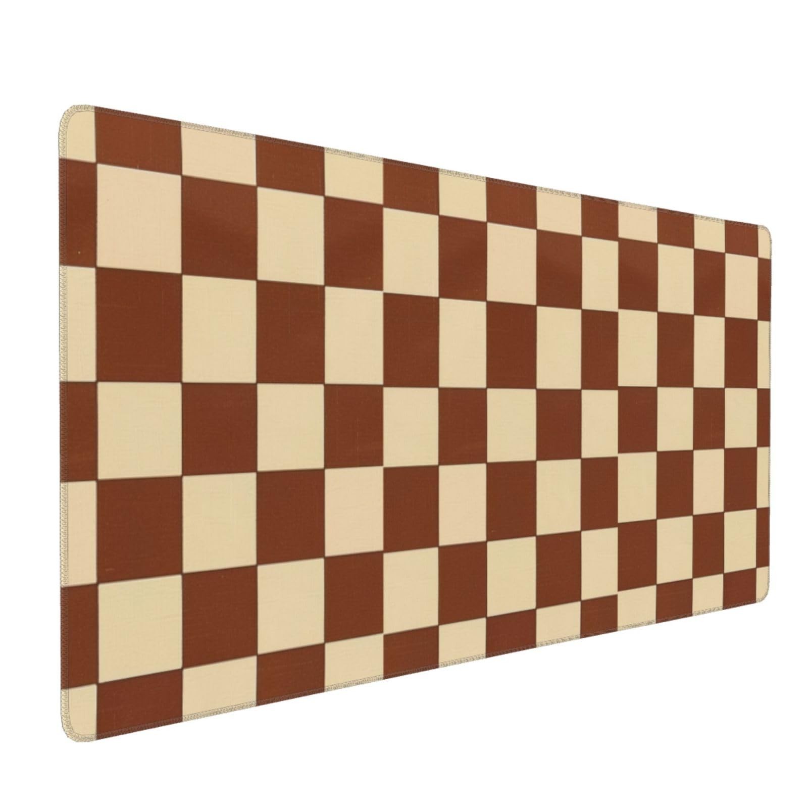Brown Beige Checkered Mouse Pad Large Desk Mat Keyboard Mousepad 35.4x15.7