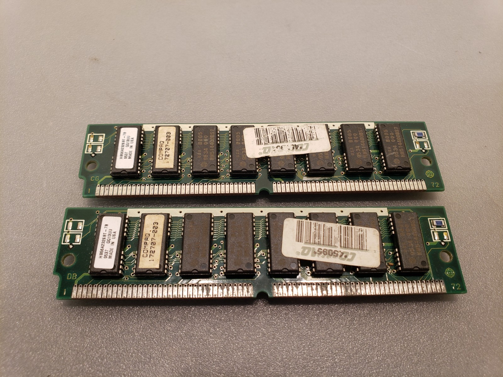 Vintage Compaq 2x 8MB 72 Pin SIMMS 16MB total 172707-003 Memory RAM TESTED