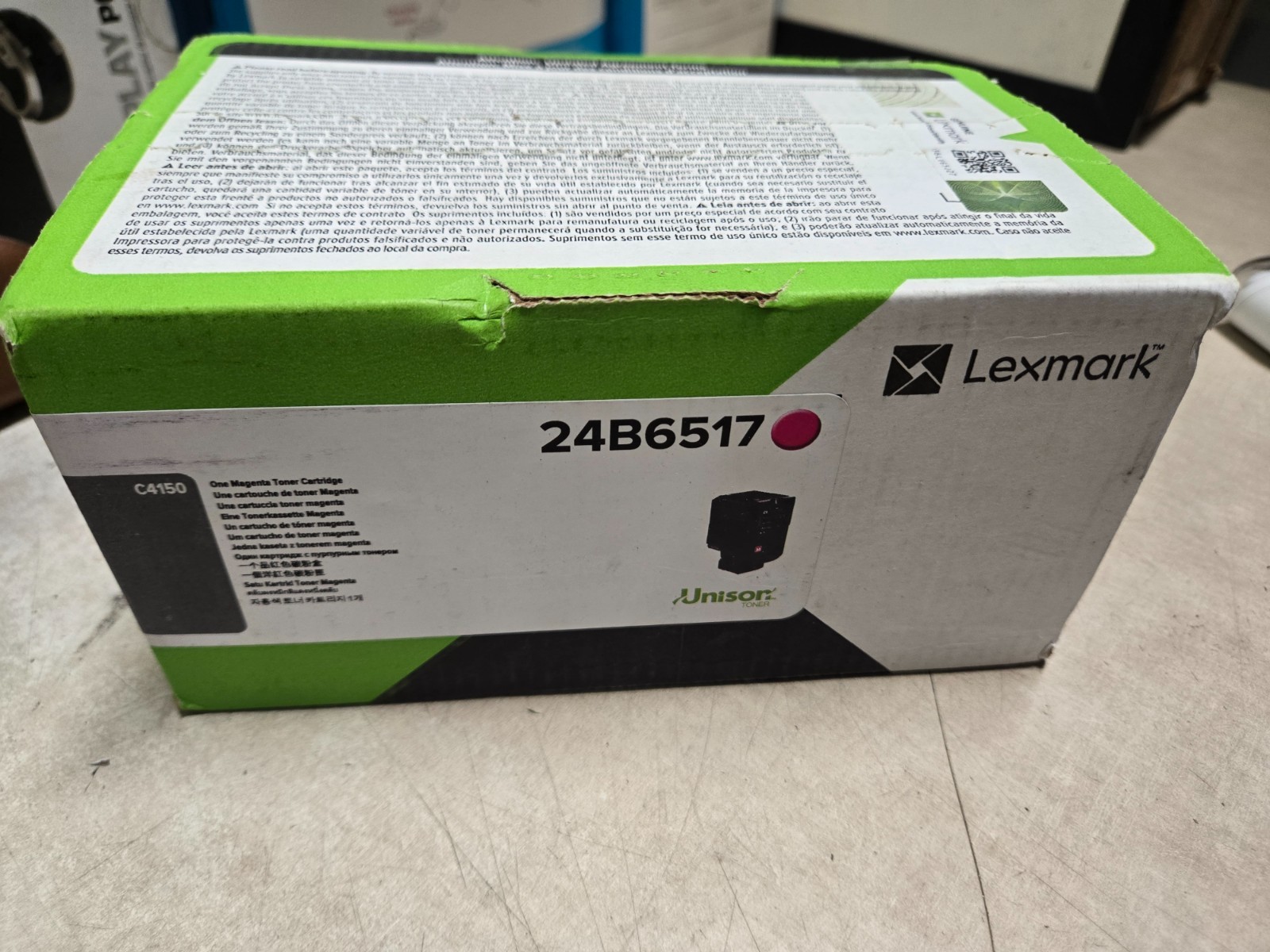 Genuine Lexmark 24B6517 Magenta Toner Cartridge - Factory sealed