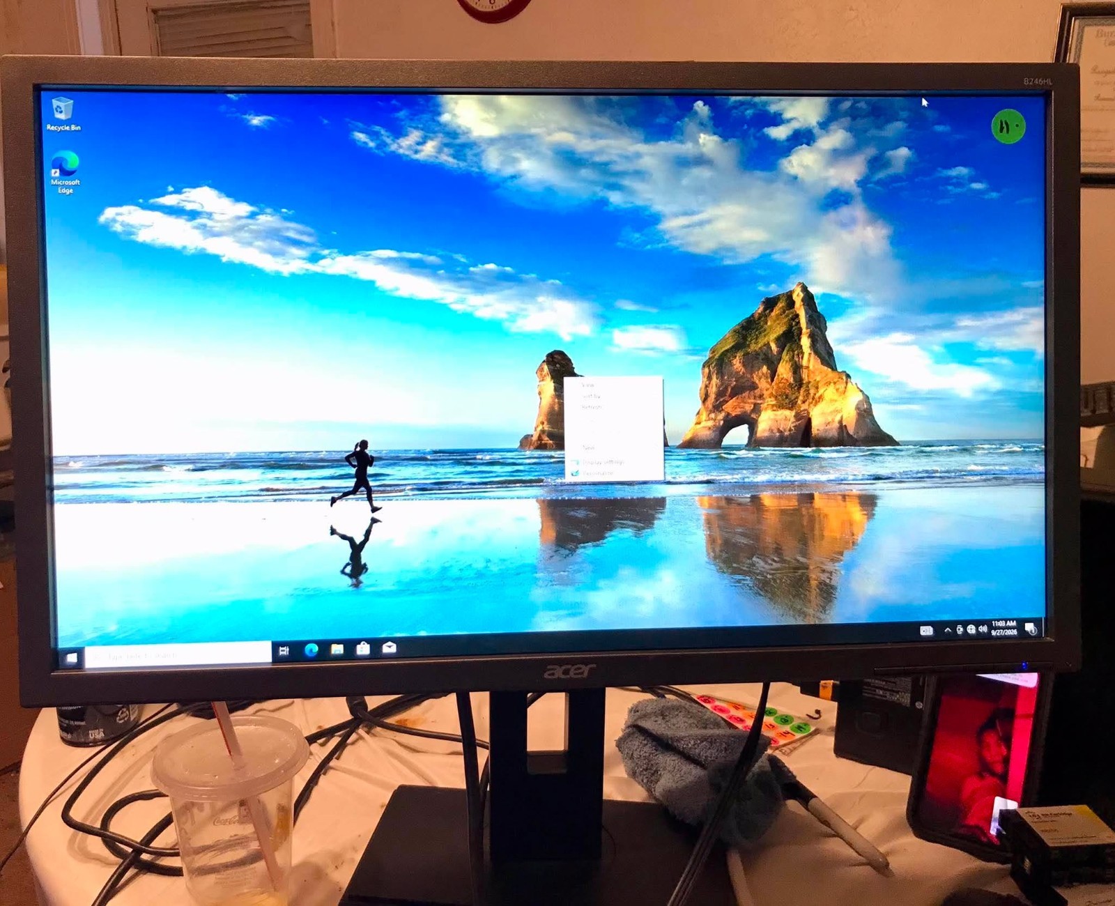 Acer B246HL 24" 1080p Full HD Monitor DP DVI VGA Speakers Adjustable Stand
