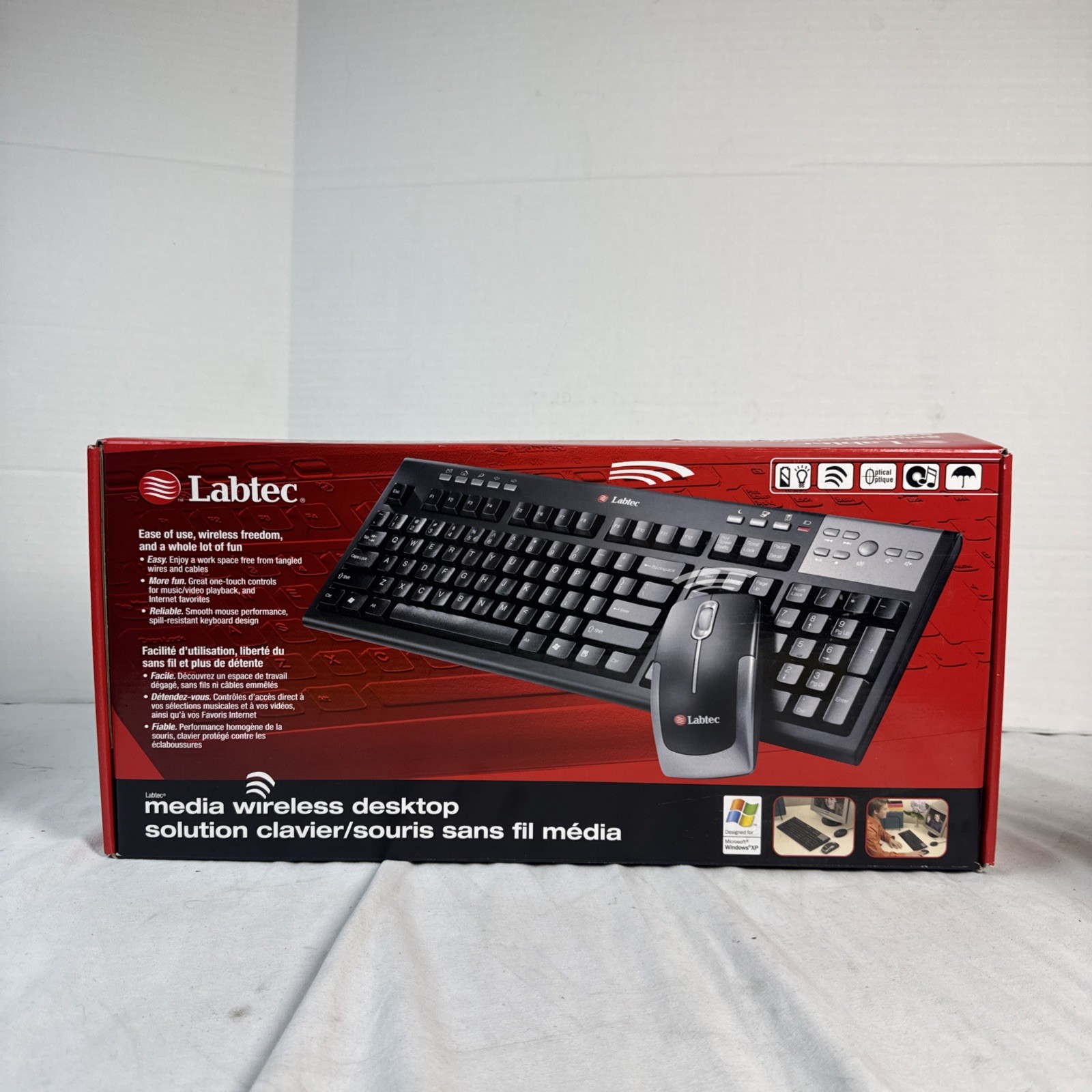 Labtec Media Wireless Desktop Mouse And Keyboard Windows XP Computer NEW IN BOX