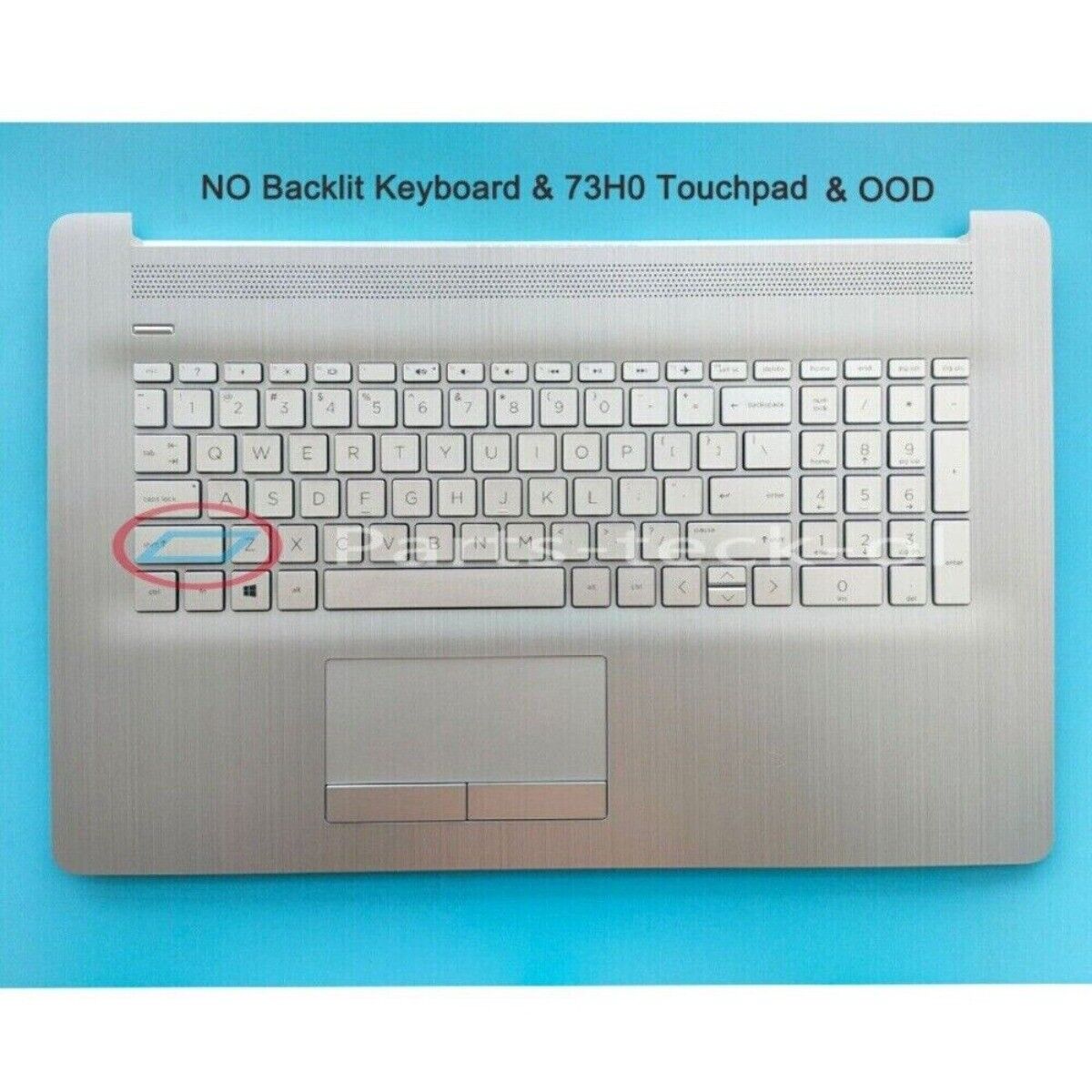 New Silver Palmrest Keyboard 73H0 No-Backlit For HP 17-BY 17CA 17T-BY 17Z-CA