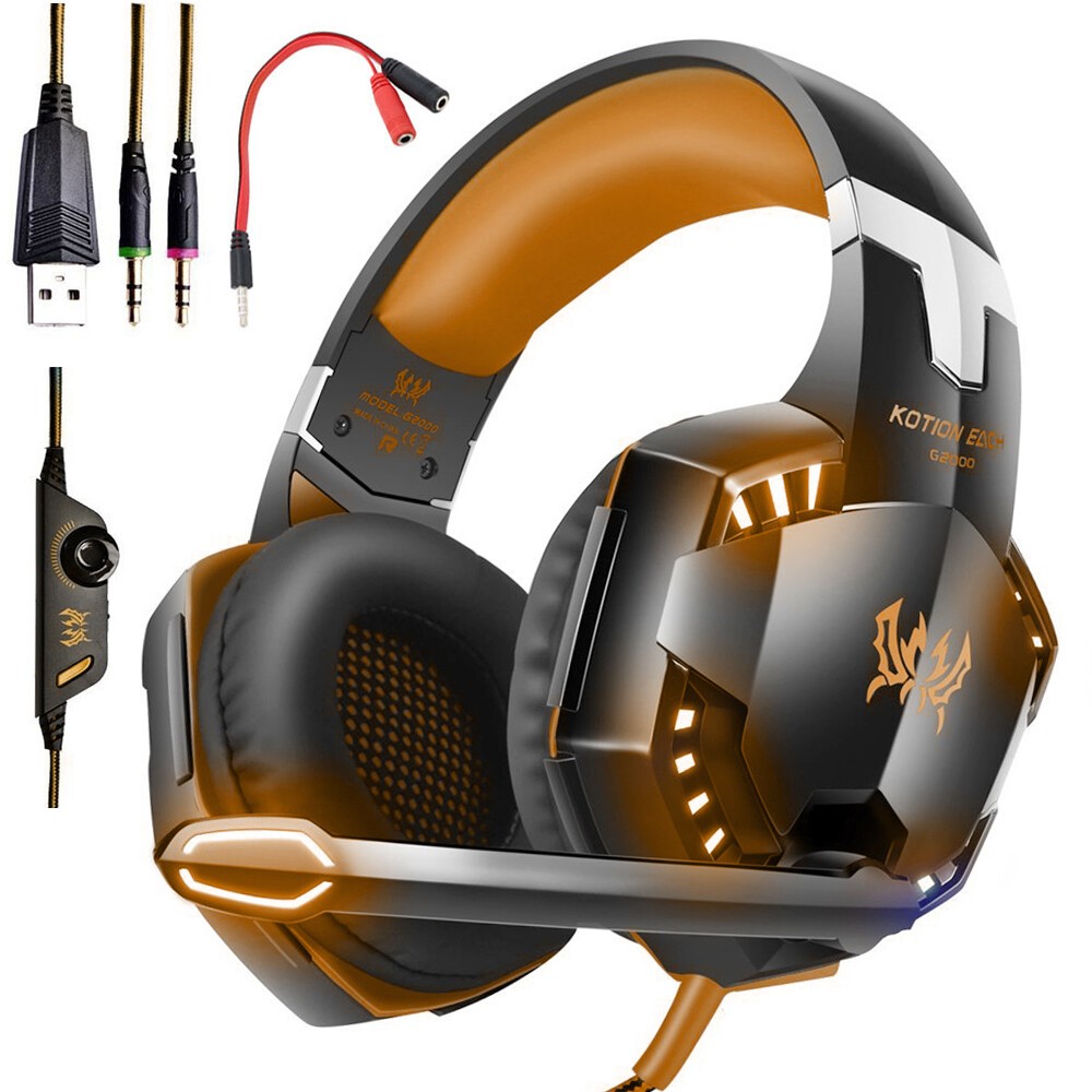 3.5mm Pro Gaming Headset Mic Headphones Stereo Bass Surround For PC PS4 Xbox One