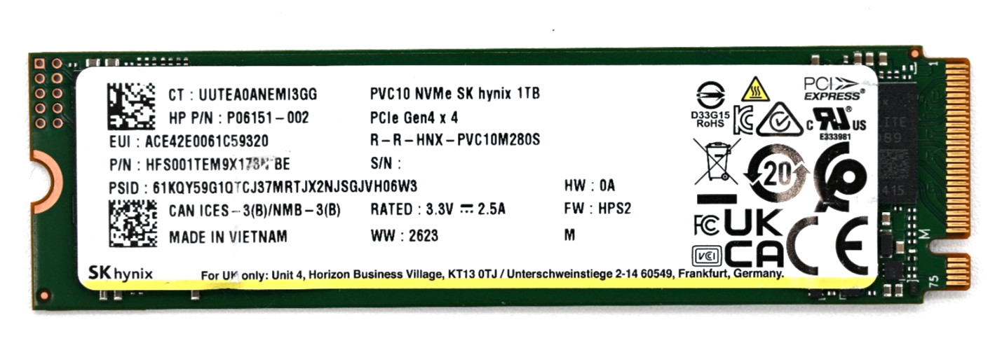 SK hynix PVC10 512GB Gen4 NVMe M.2 2280 SSD HP P06150-002 HFS512GEM9X173N New