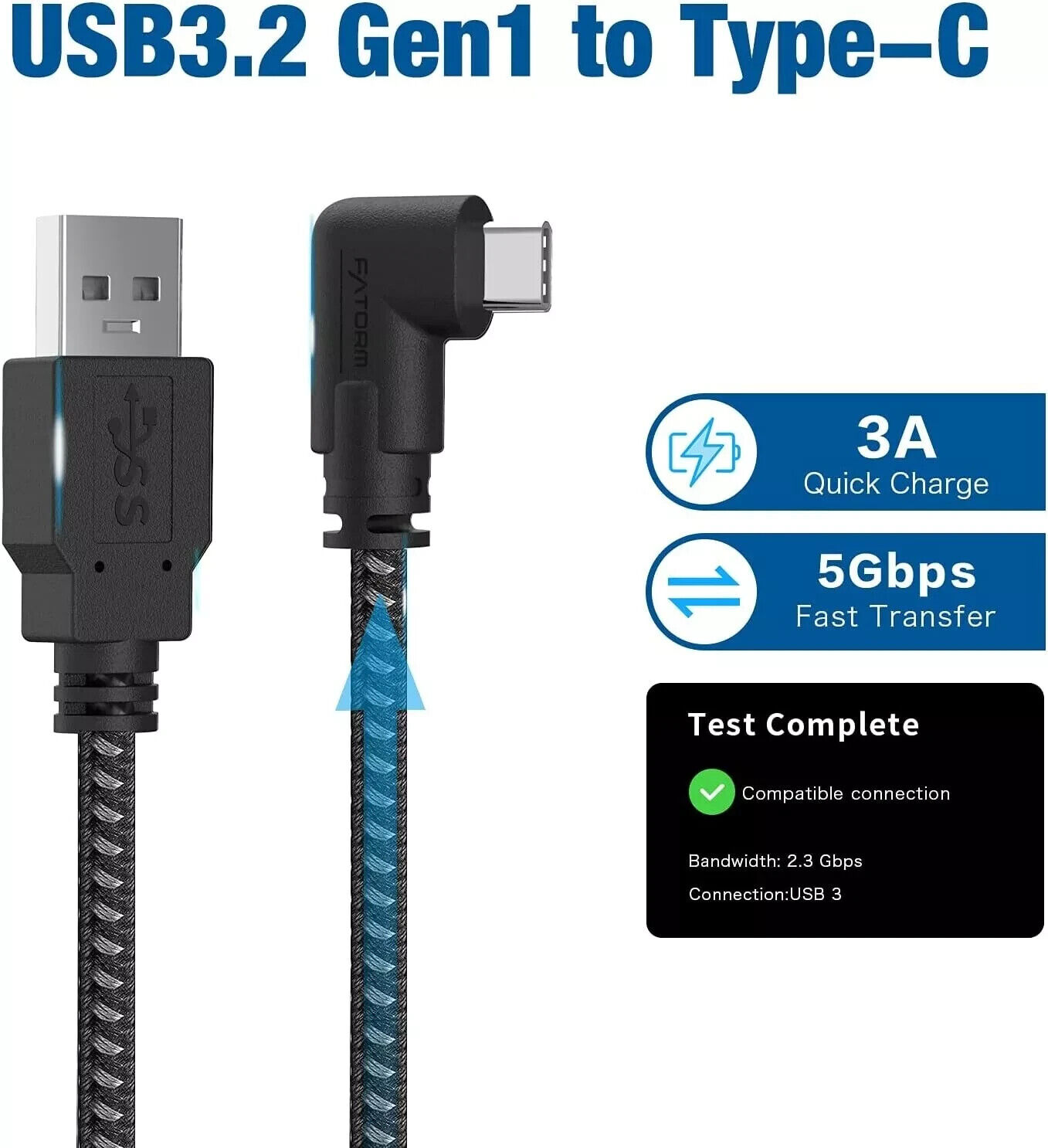 20ft USB-A to C Link Cable Compatible for Oculus/Fatorm Smart Accessories