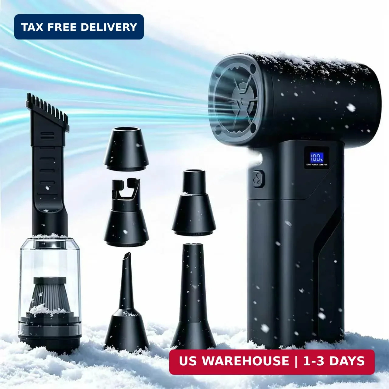 2-in-1 Vacuum and Blower, 110,000 RPM Compressed Air Duster, 160g Powerful Jet D