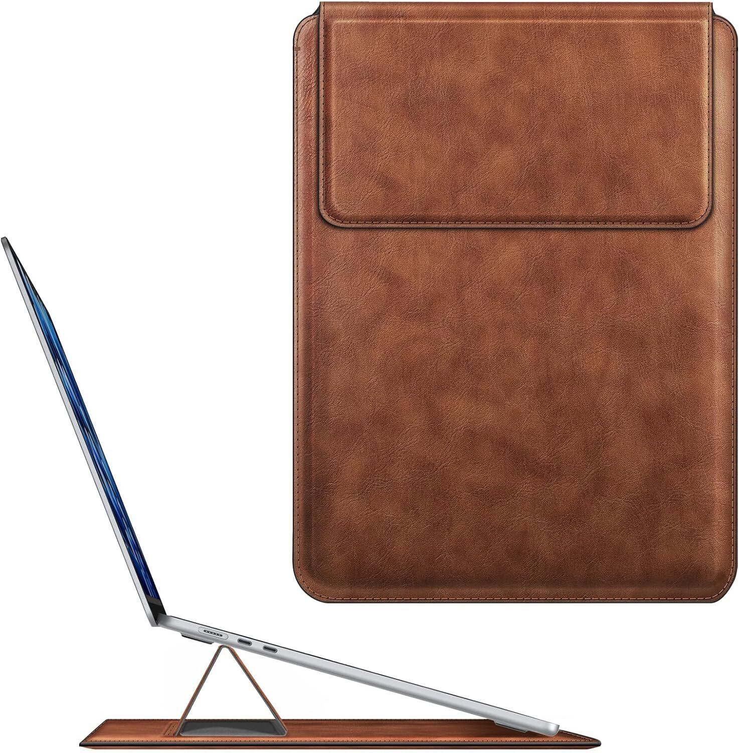 Sleeve Case for MacBook Air 15.3 M3 M2 A3114 A2941 Leather Slim Bag Cover Stand