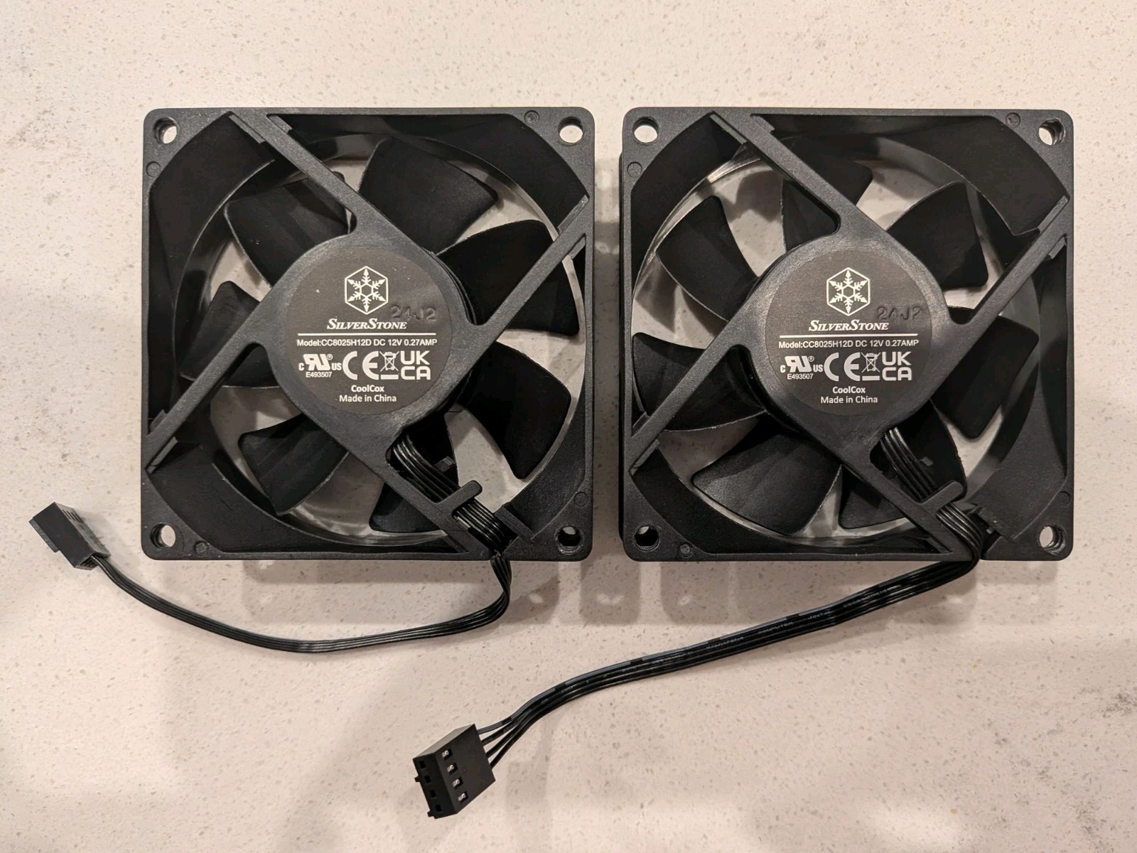 ❄️ 2 × Silverstone CoolCox CC8025H12D 80mm×25mm PWM Exhaust Fans RM61-312