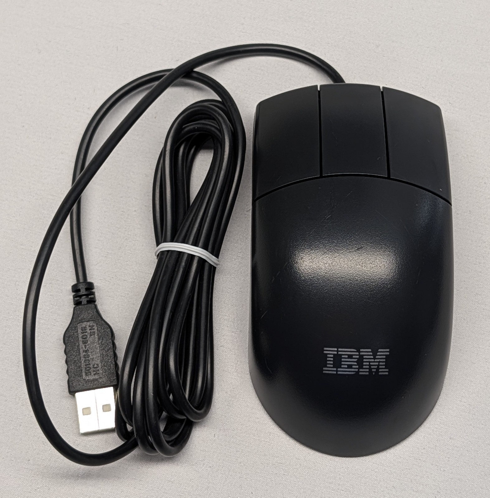 Vintage IBM M-UY101 Mouse Wired Optical Black 03N6668 03N6669 3-Button 630 N/O