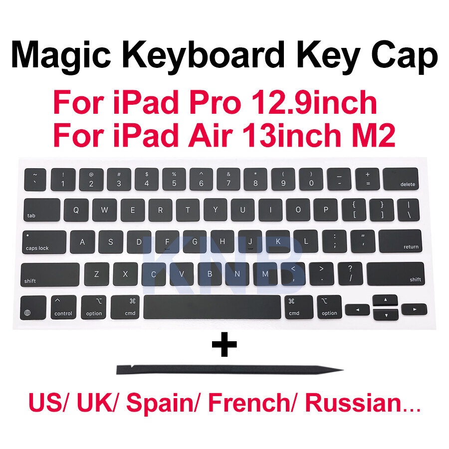 New Key Keycaps Keys Cap Black For iPad Pro 12.9" Air 13" M2 Magic Keyboard Key