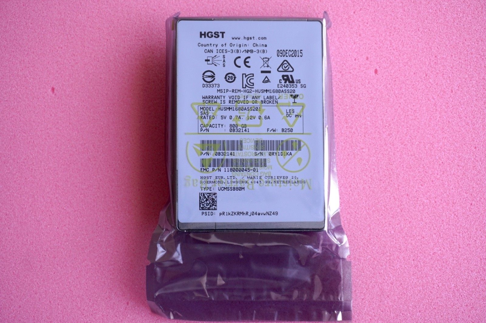 New HGST HUSMM1680ASS201 800GB 2.5" 12Gb/s SAS-3 Server SSD (D1KA