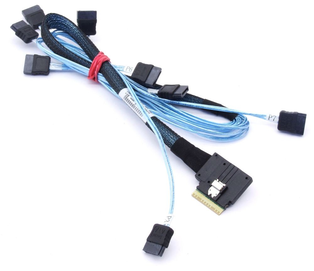 Supermicro CBL-SAST-0827 Slimline SFF-8654 SAS to 8x SATA Data Cable Cord 70cm