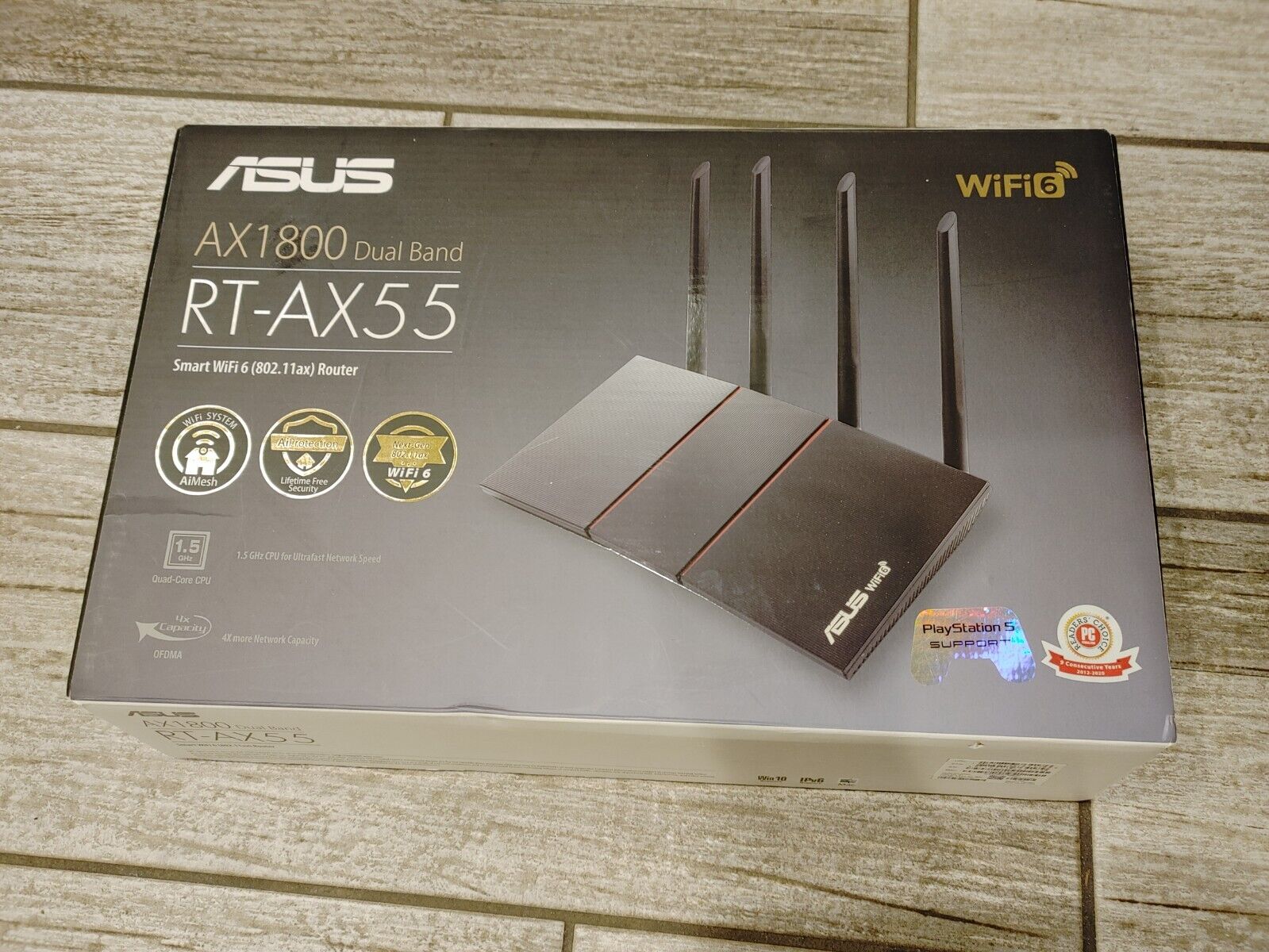 Empty Box for ASUS AX1800 Dual Band WiFi 6 Router - Black. Box only.