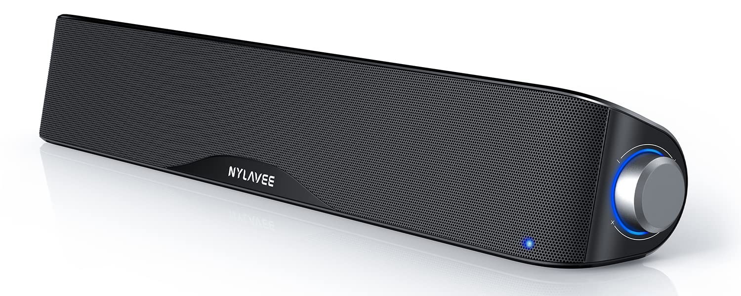 Nylavee Computer Speakers for Desktop PC, Bluetooth & AUX PC Normal, Black