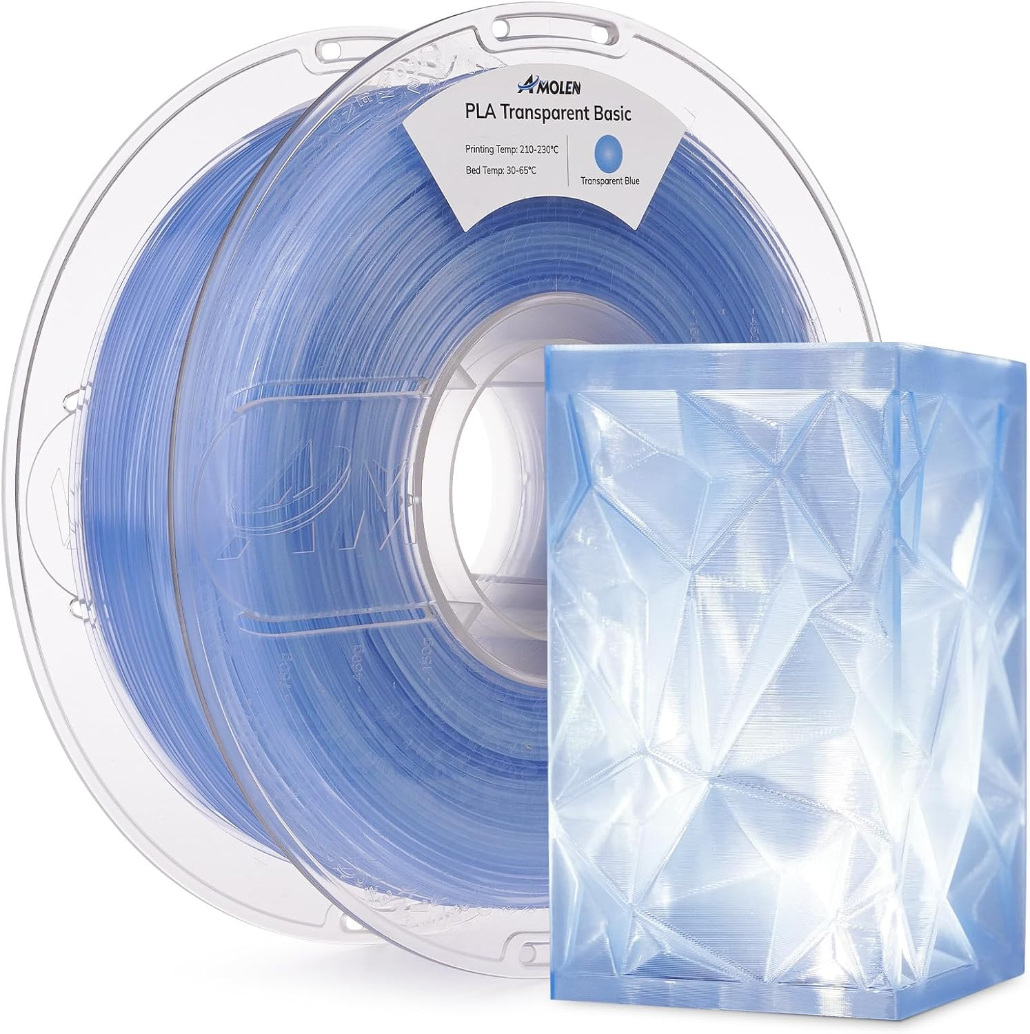 3D Printer Filament Crystal PLA Translucent 1.75Mm, Crystal Blue Clear Printing,