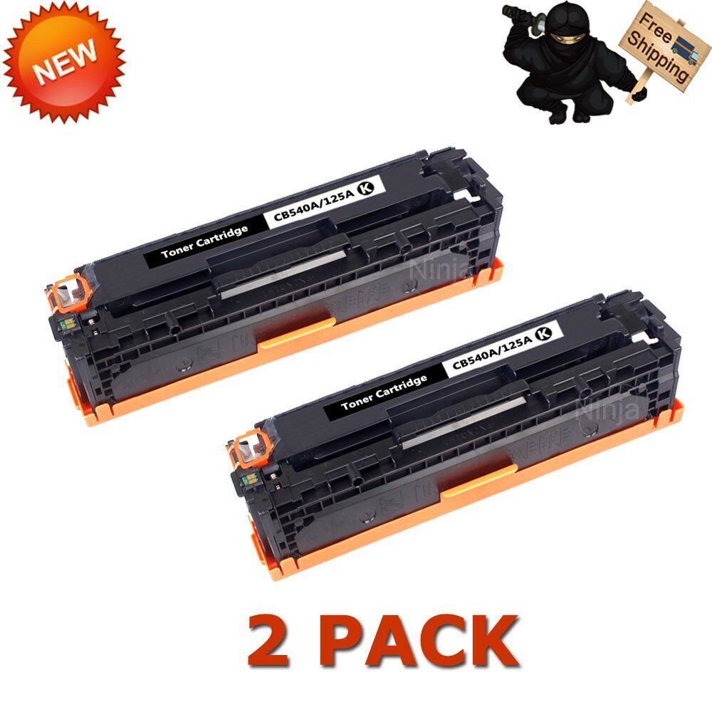2x CB540A Black Toner Cartridge For HP 125A Color LaserJet CP1215 CP1515 CP1518