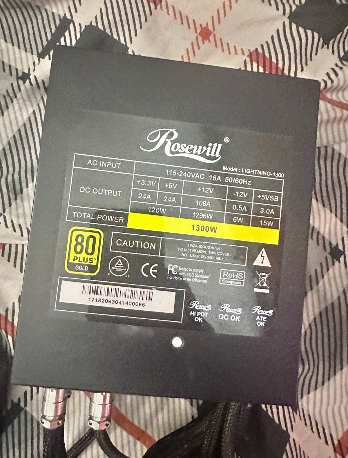 Rosewill LIGHTNING-1300 1300W ATX Power Supply 80 PLUS Gold Black