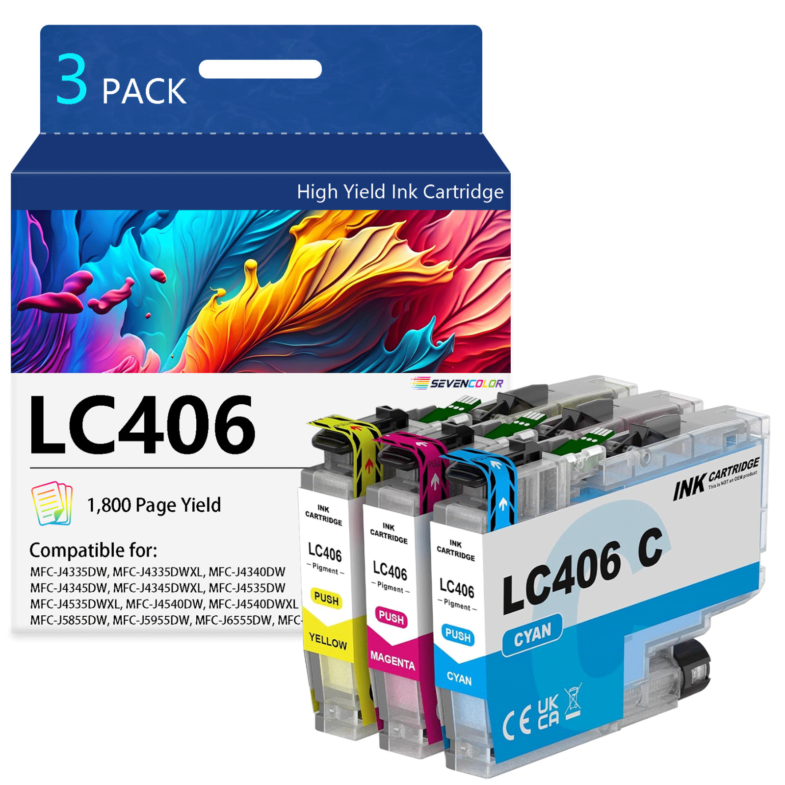 LC4063PK 3 Pack of Standard Yield Cyan, Magenta and Yellow -Ink -Cartridges