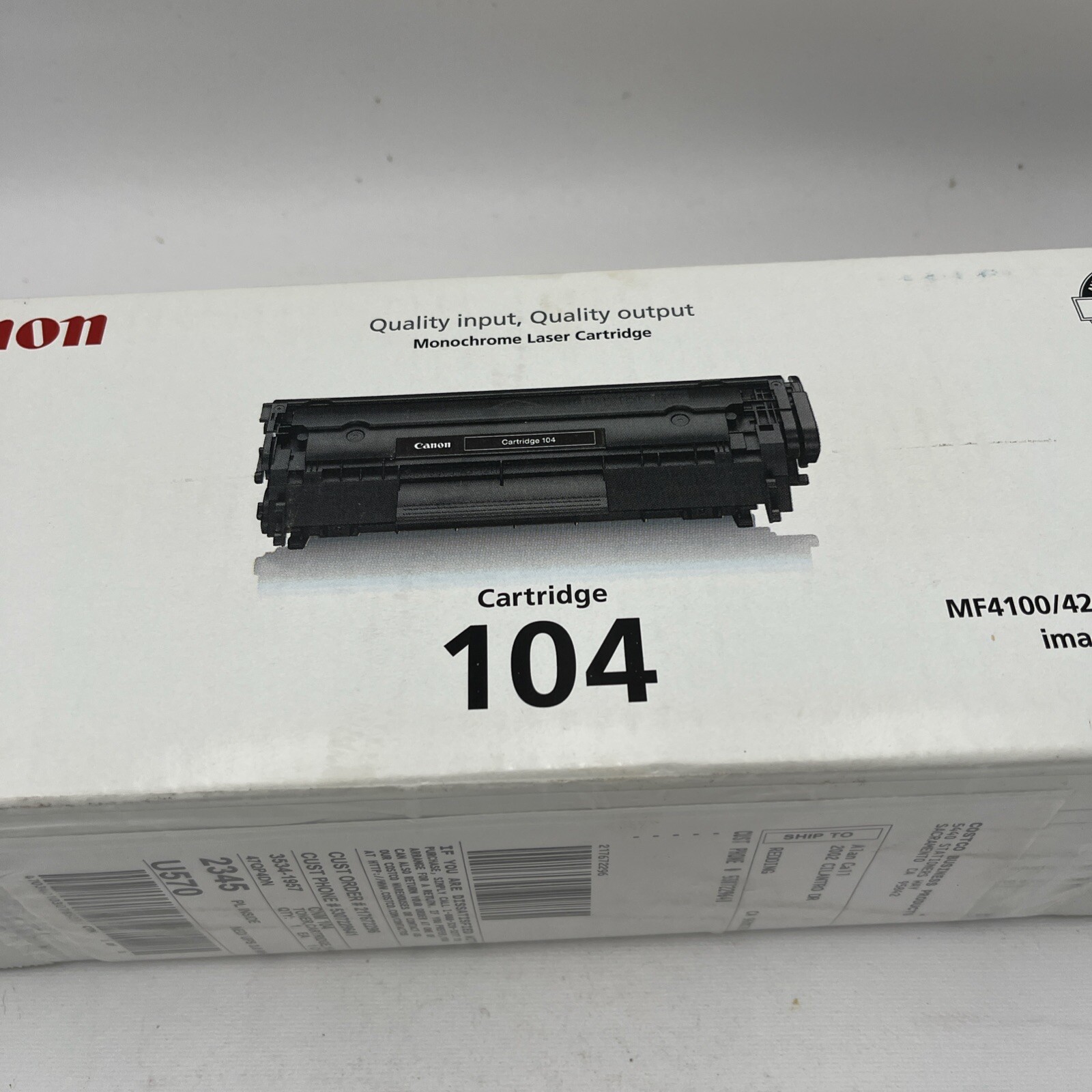 Canon 104 Black Toner Cartridge Genuine New OEM Sealed Box Brand New EXPIRED