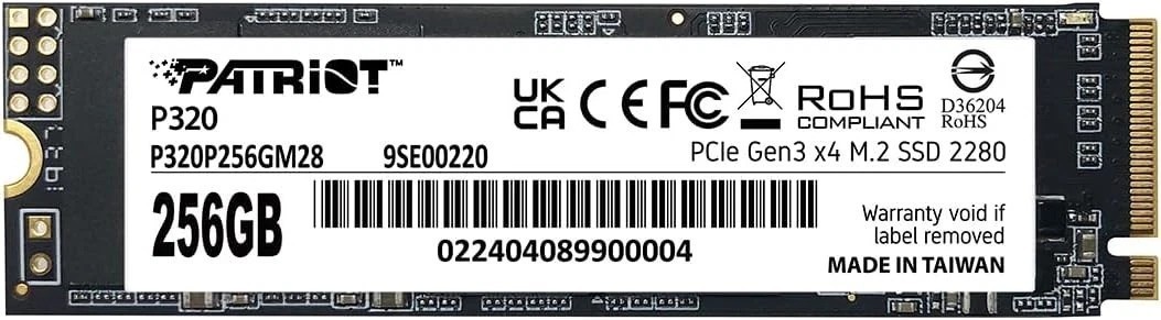 Patriot P320 256GB PCIe Gen 3x4 M.2 2280 SSD