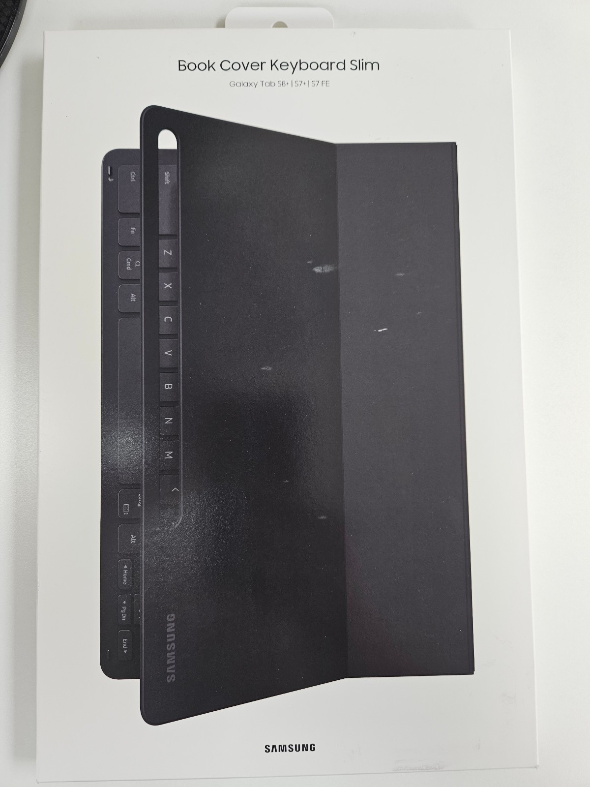 Black Samsung Galaxy Tab S8+, S7+, S7 FE Slim Book Cover KEYBOARD ONLY