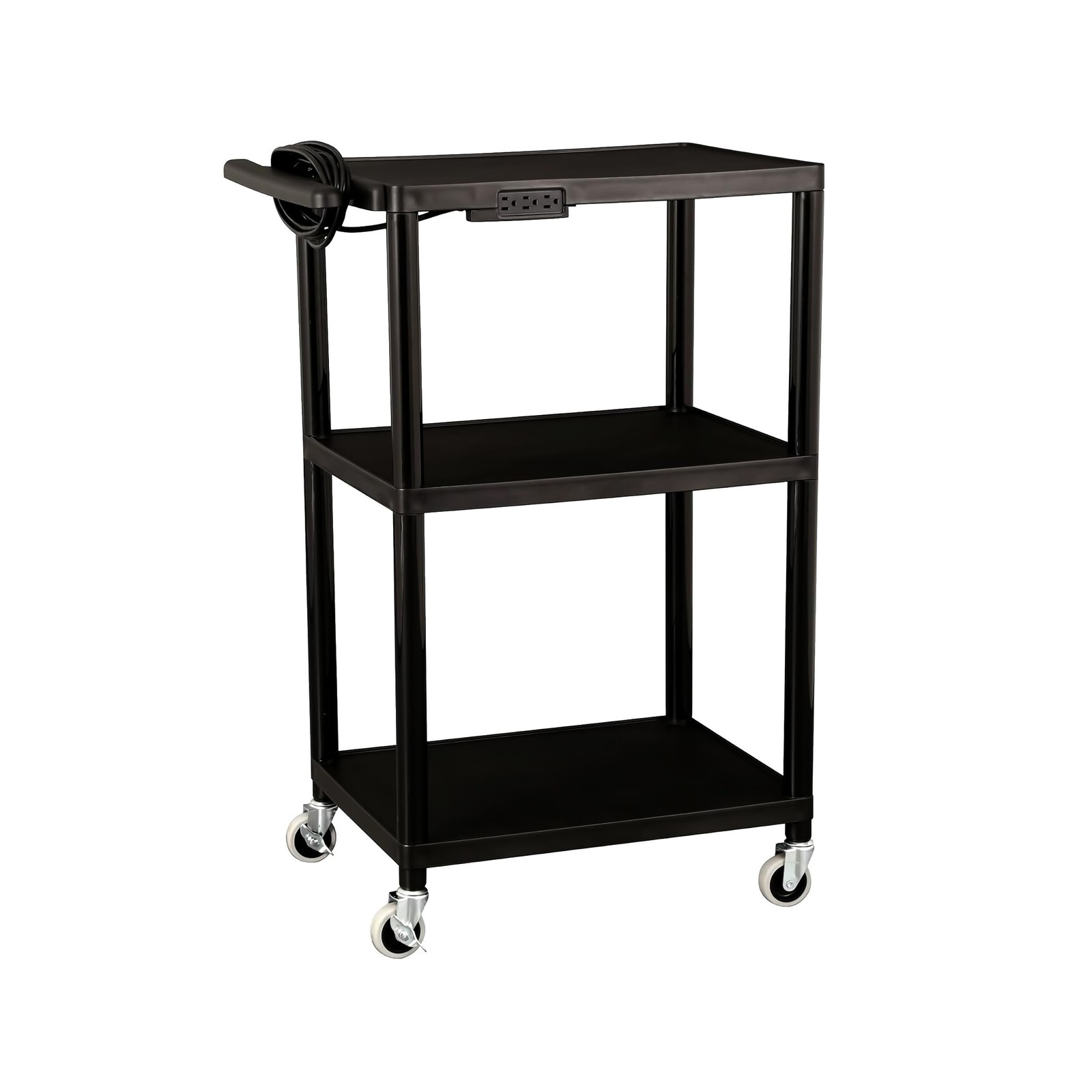 Norwood Commercial Furniture Mobile Utility AV Cart with Power Strip and Cast...