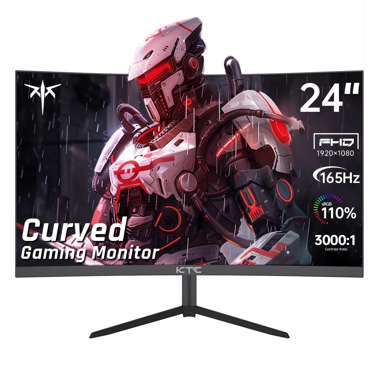 KTC 24 inch 1500R Curved Gaming Monitor 165Hz 1ms FHD 1080p VA Tilt Adaptive Syn