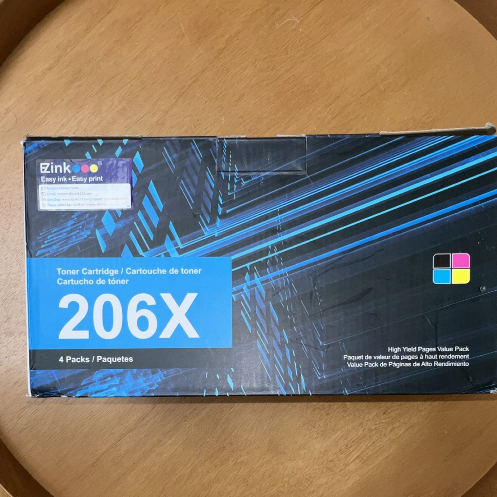 Ezink 206X High Yield Toner 4-Pack Black Cyan Magenta Yellow For HP Laser