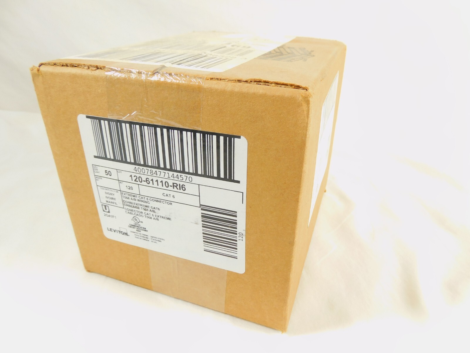 61110-RI6 Leviton eXtreme Cat 6 QuickPort Jack - Ivory - New Stock - 50 PACK