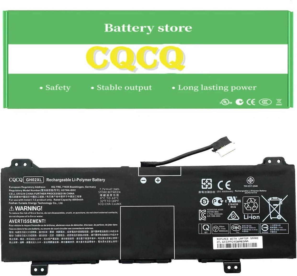 GH02XL Battery for HP Chromebook 11A G8 11 G8 14 G6 Chromebook X360 11 G3 14AT
