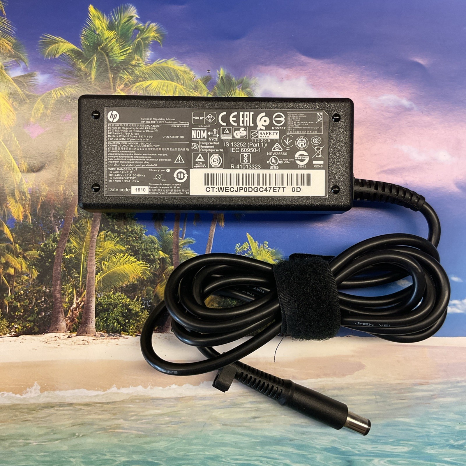 LOT OF 20 Genuine HP  PPP019L-S/D 756413 AC Adapter 19.5V3.33A 65W 7.4MM NO CORD