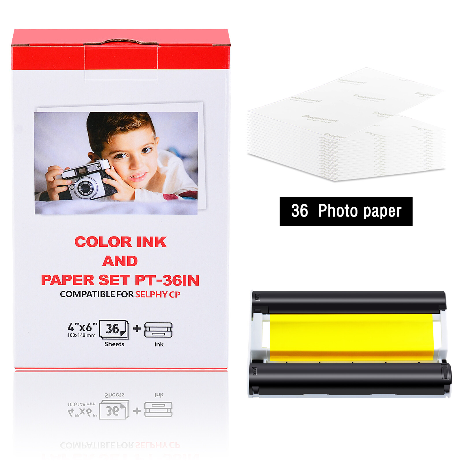 Fits Canon Selphy CP1300/1200 Ink Toner 4X6in 36 Sheets Photo Paper Set KP-36IP