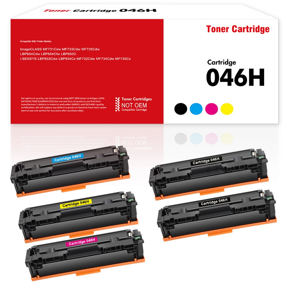 5PK 046H Toner Cartridge Set for Canon 046 H Color imageCLASS MF733cdw LBP654Cdw
