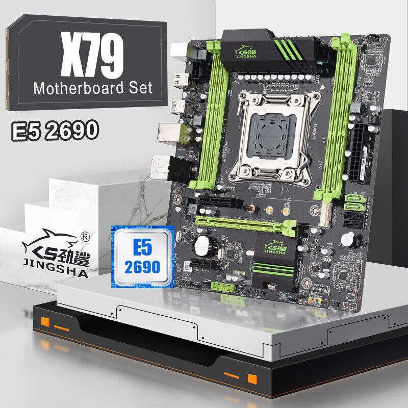 JNGSHA X79 Game Motherboard Set With Xeon E5 2690 LGA 2011 Server CPU DDR3 64GB