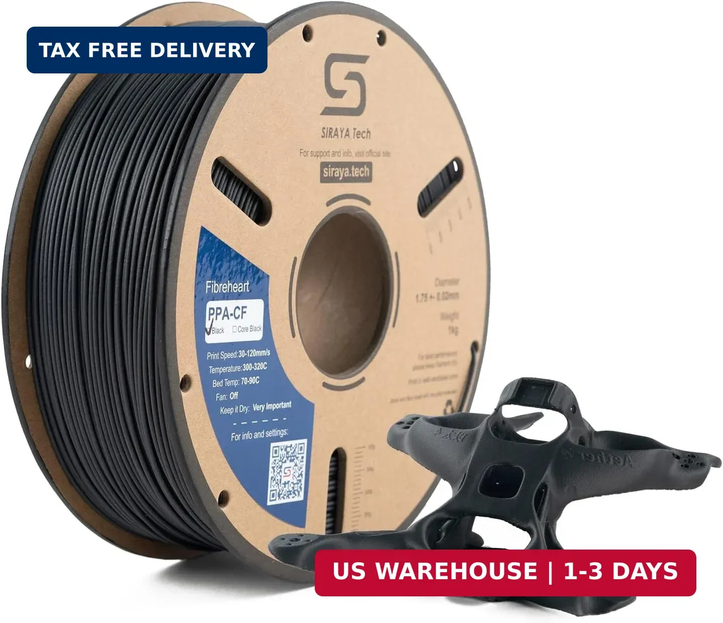 Fibreheart PPA-CF 3D Printing Filament: Industrial-Grade Carbon Fiber Nylon, ...