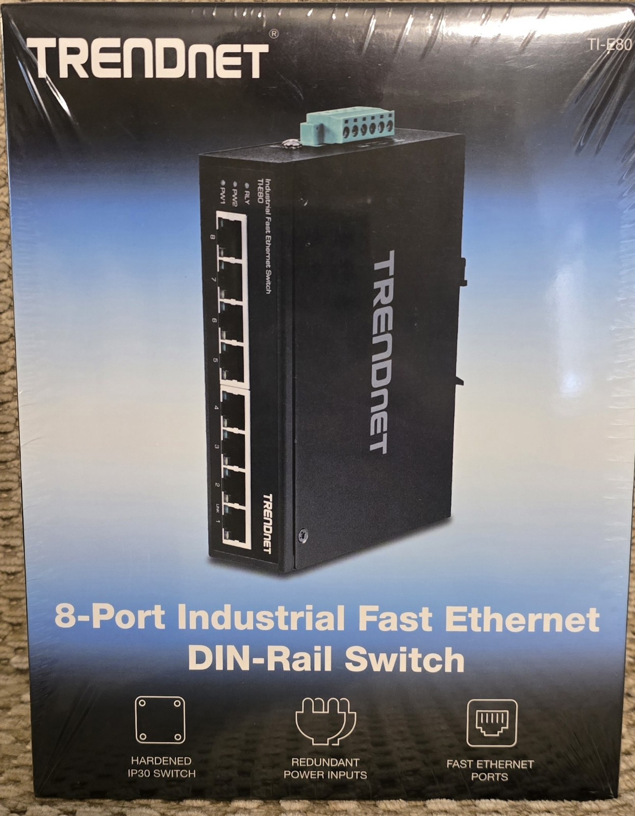 TRENDnet TI-E80 8-Port Industrial Fast Ethernet DIN-Rail Switch