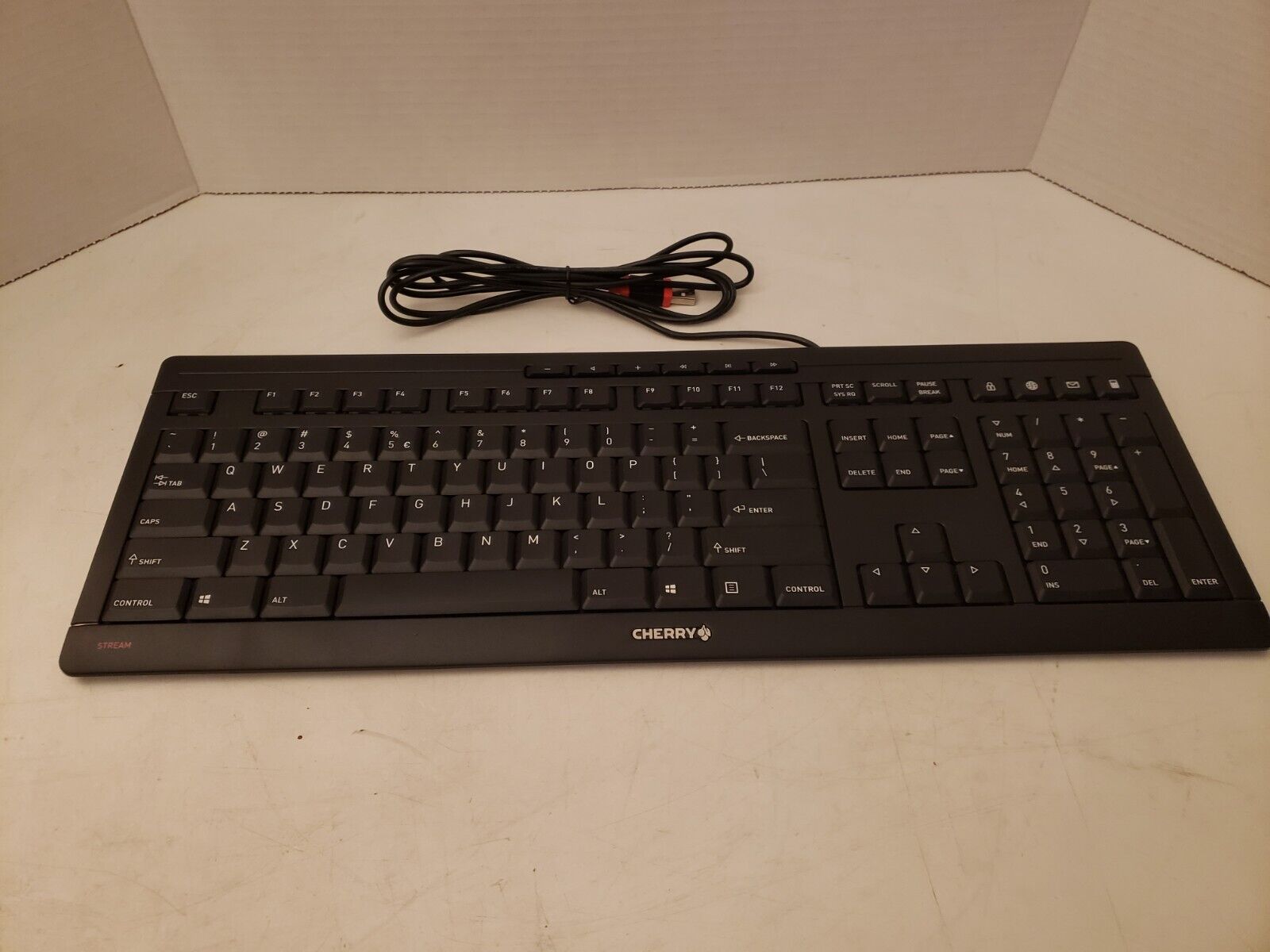 Cherry Stream Computer Keyboard JK-8500EU-2 Black USB TESTED NEW 