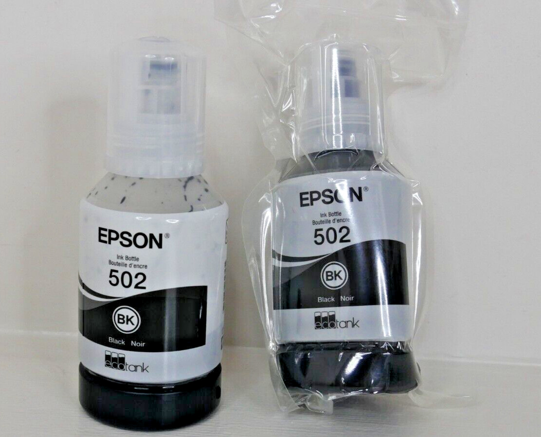 Epson 502 Eco-Tank NEW GENUINE Black Ink Bottle (NO RETAIL BOX) Exp Date 6/2026