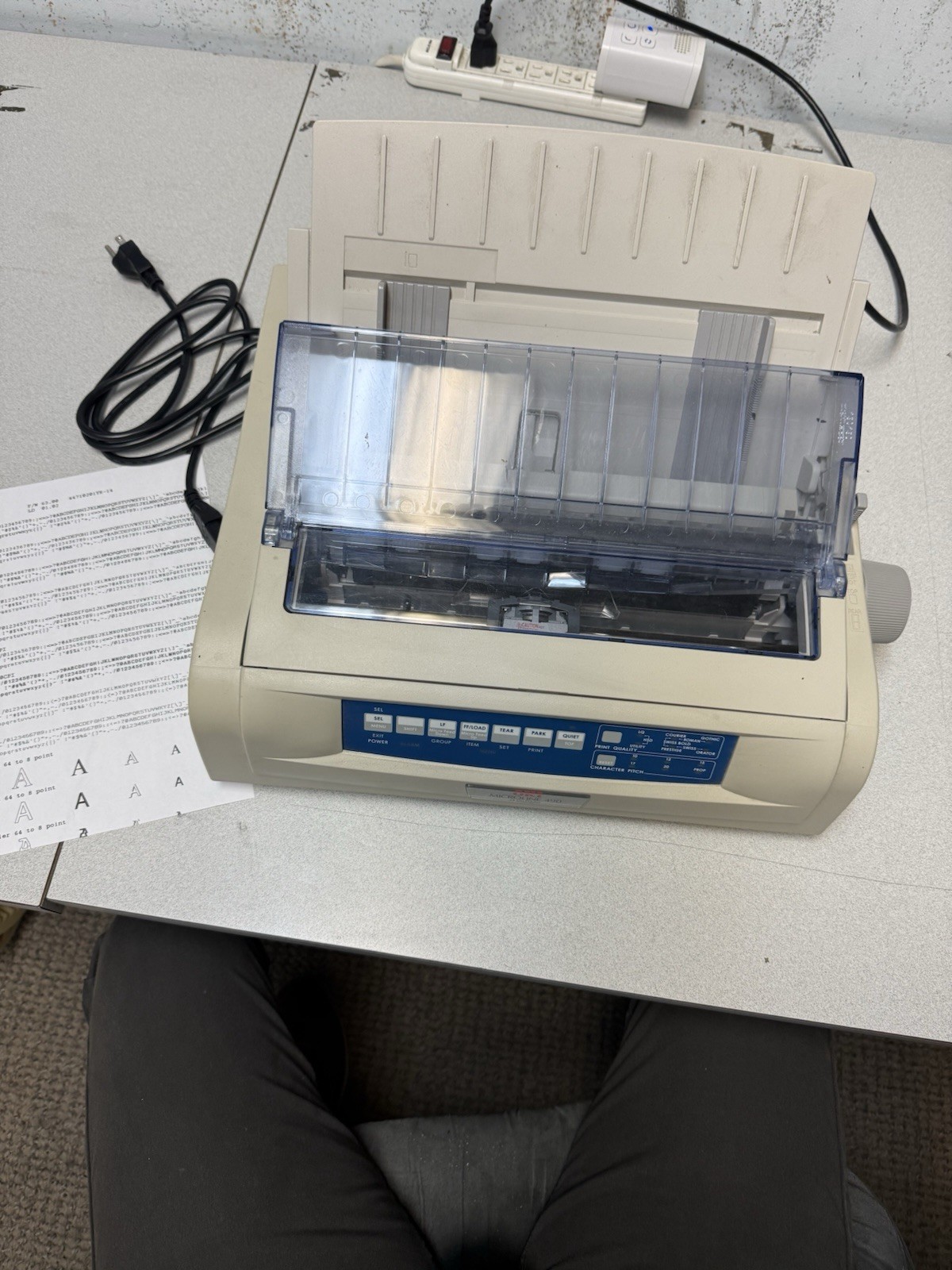 Working, Clean, Hardly Printed On Oki490 With Ethernet Input Dot Matrix Printer