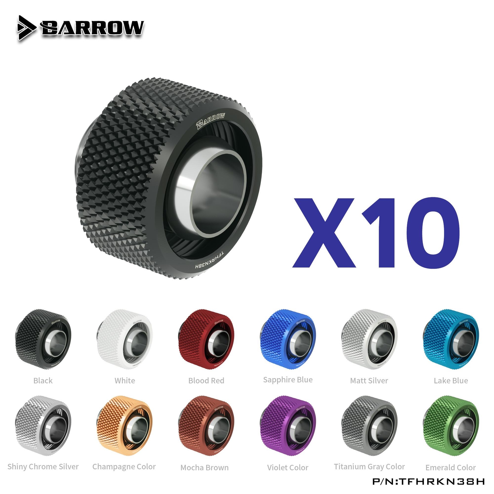 Barrow Connector Fitting Joint for 5/8 9.5/16mm Flexible Tube TFHRKN38H 10pcs