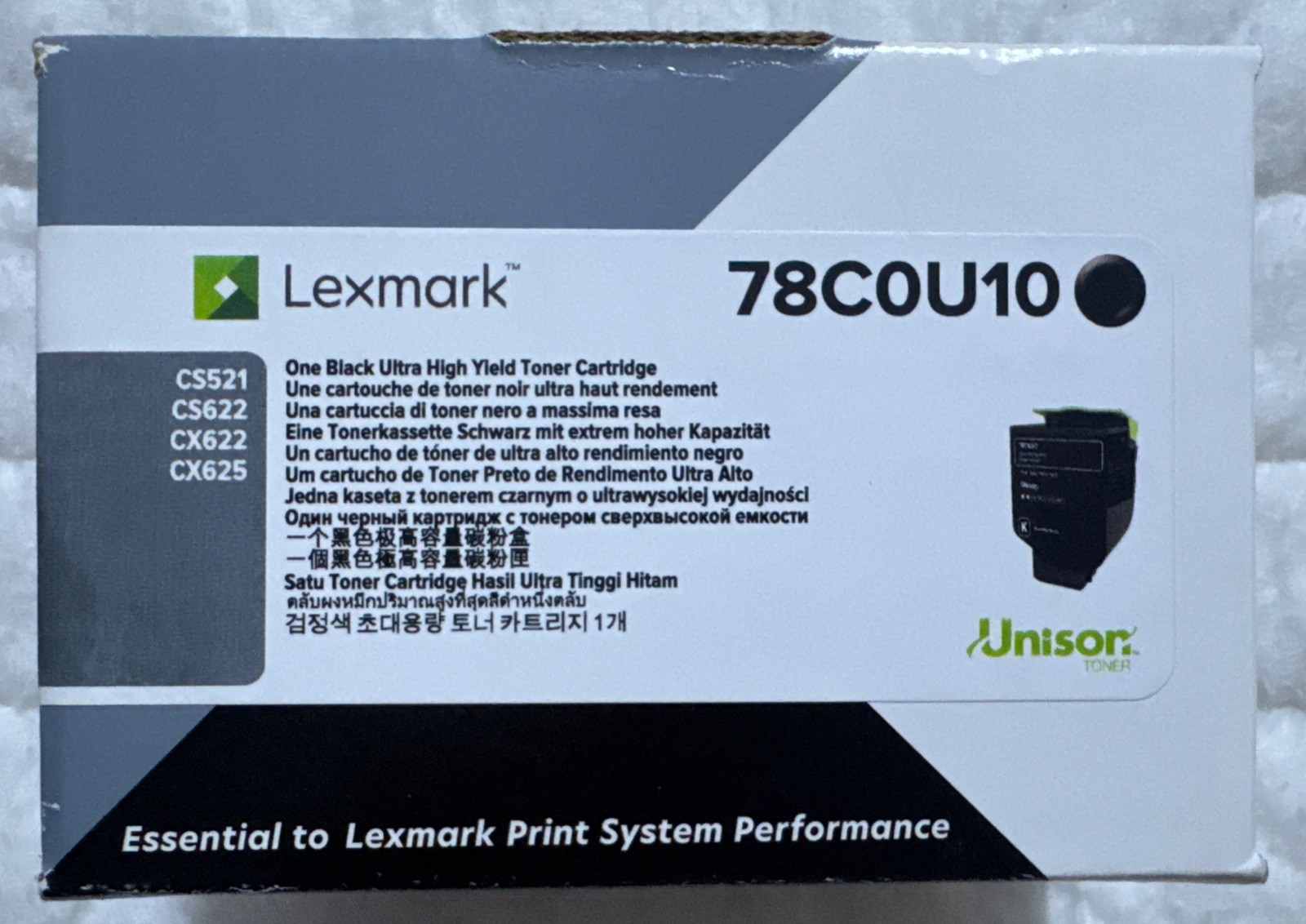 Lexmark 78C0U10 Black Ultra High Yield Toner Cartridge CS521 CS622 CX622 CX625