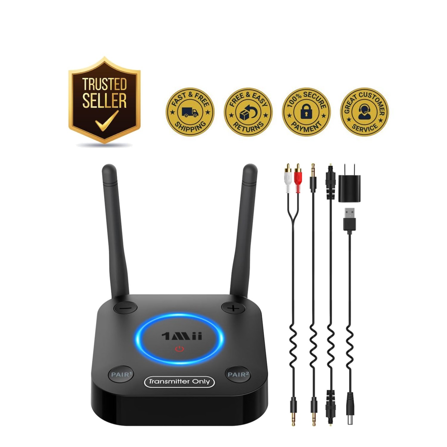 Wireless Audio Transmitter for TV: Bluetooth 5.3, Long Range, and Volume Control